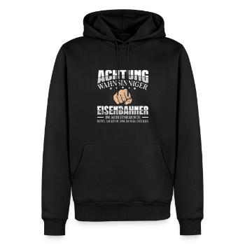 Eisenbahner - Männer Premium Bio Hoodie - Schwarz - Vorne - Nico (187cm)