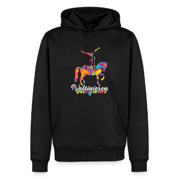 Voltigieren - Männer Premium Bio Hoodie - Schwarz - Vorne - Nico (187cm)