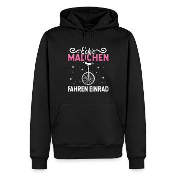 Balancieren Kinder Echte Mädchen fahren Einrad - Männer Premium Bio Hoodie - Schwarz - Vorne - Nico (187cm)
