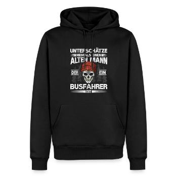 Busfahrer Bus - Männer Premium Bio Hoodie - Schwarz - Vorne - Nico (187cm)