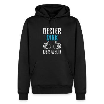 Dirk Vorname Name Geburtstag - Männer Premium Bio Hoodie - Schwarz - Vorne - Nico (187cm)