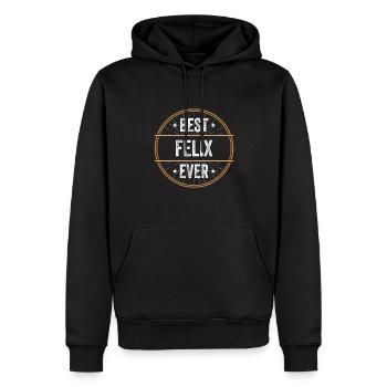 Meilleur cadeau de prénom Felix Ever - Sweat à capuche Premium bio Homme - noir - Devant - Nico (187cm)