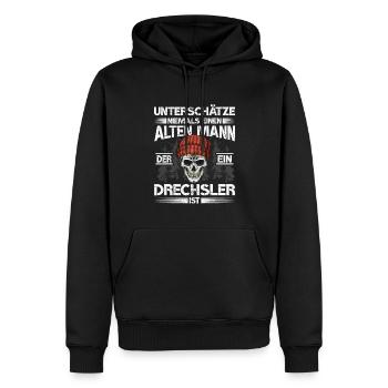 Drechsler Alter mann Drechseln - Männer Premium Bio Hoodie - Schwarz - Vorne - Nico (187cm)