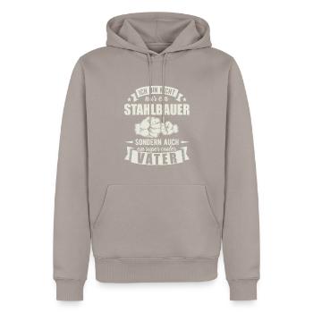 Stahlbauer Vater Papa Vatertag Metallbauer - Männer Premium Bio Hoodie - Taupe - Vorne - Nico (187cm)