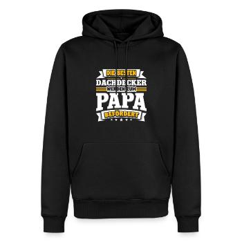 Dachdecker - Männer Premium Bio Hoodie - Schwarz - Vorne - Nico (187cm)