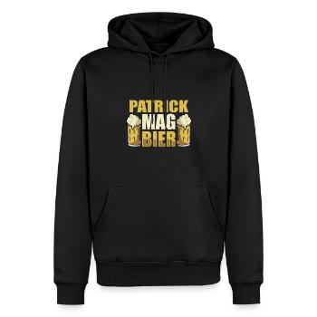 Patrick mag Bier Name Geburtstag - Männer Premium Bio Hoodie - Schwarz - Vorne - Nico (187cm)