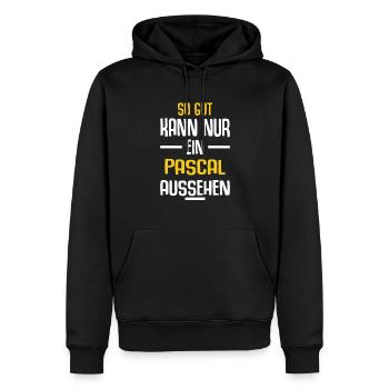 Pascal Vorname Name Geburtstag - Männer Premium Bio Hoodie - Schwarz - Vorne - Nico (187cm)