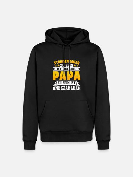 Straßenbauer - Männer Premium Bio Hoodie - Schwarz