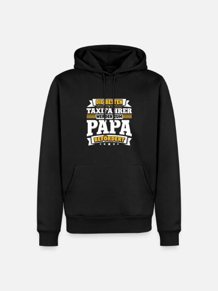 Taxifahrer werden zum Papa befördert - Männer Premium Bio Hoodie - Schwarz