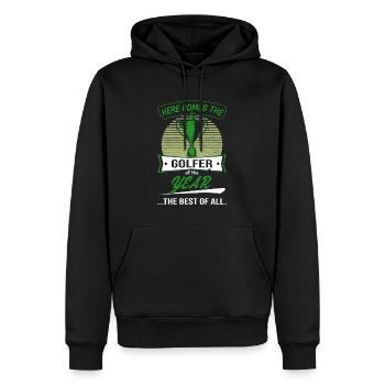 Coupe trophée du golfeur de l’année - Sweat à capuche Premium bio Homme - noir - Devant - Nico (187cm)
