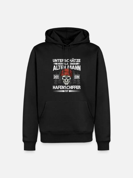 Hafenschiffer Alter mann Bootsbauer - Männer Premium Bio Hoodie - Schwarz
