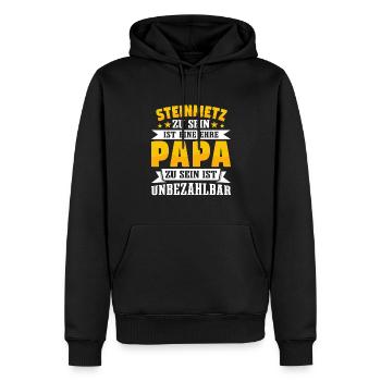 Steinmetz - Männer Premium Bio Hoodie - Schwarz - Vorne - Nico (187cm)