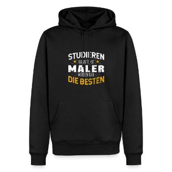 Maler Lackierer Studiere kann jeder - Männer Premium Bio Hoodie - Schwarz - Vorne - Nico (187cm)