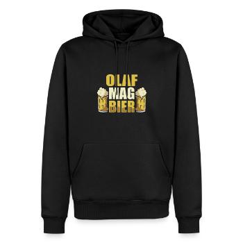 Olaf mag Bier Name Geburtstag - Männer Premium Bio Hoodie - Schwarz - Vorne - Nico (187cm)