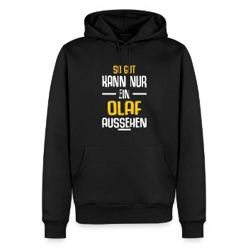 Olaf Vorname Name Geburtstag - Männer Premium Bio Hoodie - Schwarz - Vorne - Nico (187cm)