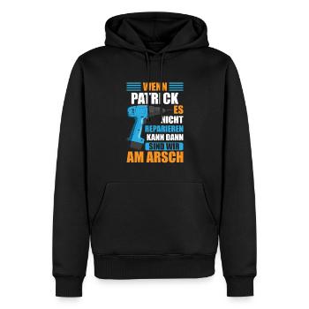 Patrick Vorname Name Geburtstag Reparieren - Männer Premium Bio Hoodie - Schwarz - Vorne - Nico (187cm)