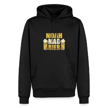 Noah mag Bier Name Geburtstag - Männer Premium Bio Hoodie - Schwarz - Vorne - Nico (187cm)