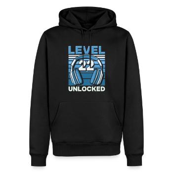 Level 22 Unlocked Gaming Geburtstag Gamer - Männer Premium Bio Hoodie - Schwarz - Vorne - Nico (187cm)