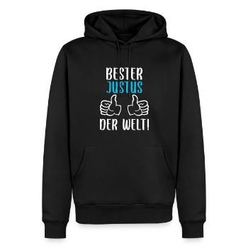 Justus Vorname Name Geburtstag - Männer Premium Bio Hoodie - Schwarz - Vorne - Nico (187cm)