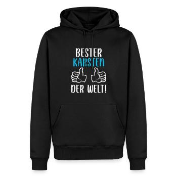 Karsten Vorname Name Geburtstag - Männer Premium Bio Hoodie - Schwarz - Vorne - Nico (187cm)