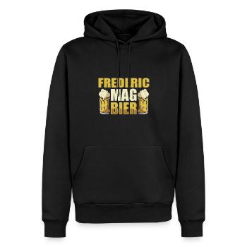 Frederic mag Bier Name Geburtstag - Männer Premium Bio Hoodie - Schwarz - Vorne - Nico (187cm)