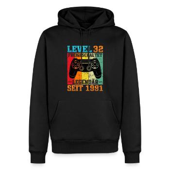Gaming Geburtstag 1991 Level 32 - Männer Premium Bio Hoodie - Schwarz - Vorne - Nico (187cm)