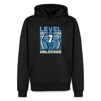 Level 7 Unlocked Gaming Geburtstag Gamer - Männer Premium Bio Hoodie - Schwarz - Vorne - Nico (187cm)