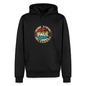 Paul Vorname Name Geburtstag - Männer Premium Bio Hoodie - Schwarz - Vorne - Nico (187cm)