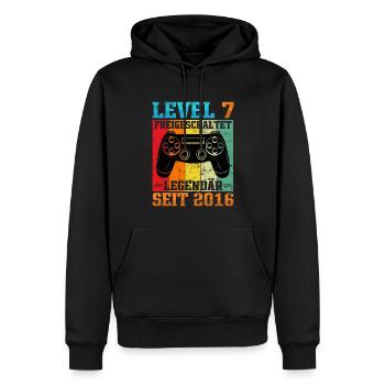 Gaming Geburtstag 2016 Level 7 - Männer Premium Bio Hoodie - Schwarz - Vorne - Nico (187cm)