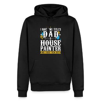 Papa Und Hausmaler - Männer Premium Bio Hoodie - Schwarz - Vorne - Nico (187cm)