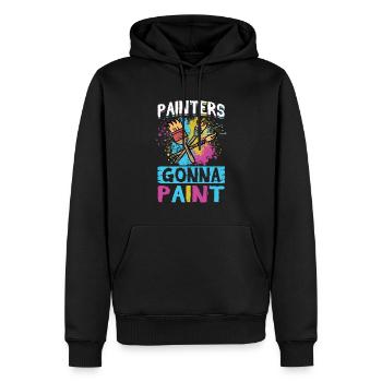 Painters Gonna Paint - Anstreicher - Männer Premium Bio Hoodie - Schwarz - Vorne - Nico (187cm)