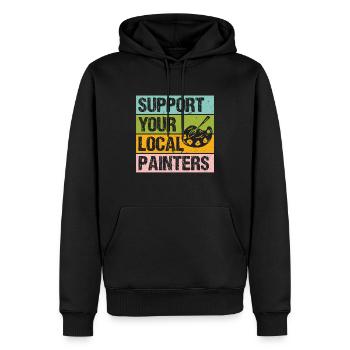 Unterstützen Sie Ihre Lokalen Maler - Männer Premium Bio Hoodie - Schwarz - Vorne - Nico (187cm)