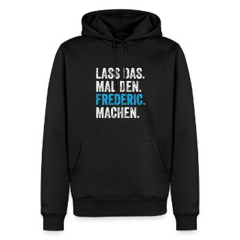 Lass das mal den Frederic machen Name - Männer Premium Bio Hoodie - Schwarz - Vorne - Nico (187cm)