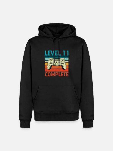 Level 11 Complete - Men’s Premium Organic Hoodie - black