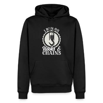 Ich Fahre Auf Haken & Ketten Abschleppwagenfahrer - Männer Premium Bio Hoodie - Schwarz - Vorne - Nico (187cm)