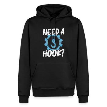 Brauche Einen Haken - Abschleppwagenfahrer - Männer Premium Bio Hoodie - Schwarz - Vorne - Nico (187cm)