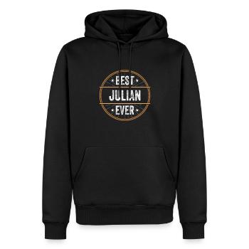 Meilleur cadeau de prénom julien de tous les temps - Sweat à capuche Premium bio Homme - noir - Devant - Nico (187cm)