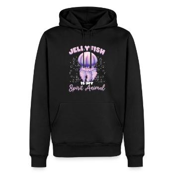 La méduse est mon animal d’âme - Sweat à capuche Premium bio Homme - noir - Devant - Nico (187cm)