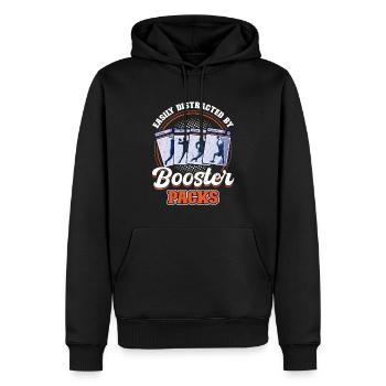Leicht Abgelenkt Durch Booster Packs - Sammelkarte - Männer Premium Bio Hoodie - Schwarz - Vorne - Nico (187cm)