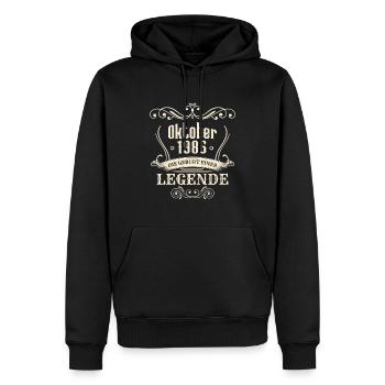Oktober 1986 - Die Geburt einer Legende - Männer Premium Bio Hoodie - Schwarz - Vorne - Nico (187cm)