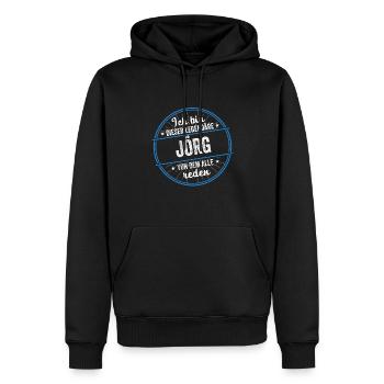 Ich bin dieser legendärer Jörg Name - Männer Premium Bio Hoodie - Schwarz - Vorne - Nico (187cm)