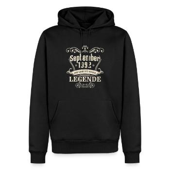 Septembre 1992 - La naissance d’une légende - Sweat à capuche Premium bio Homme - noir - Devant - Nico (187cm)