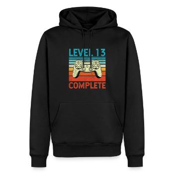 Level 13 Complete - Männer Premium Bio Hoodie - Schwarz - Vorne - Nico (187cm)