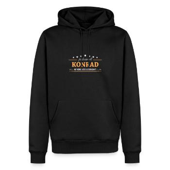 Professionell Konrad Name Vorname - Männer Premium Bio Hoodie - Schwarz - Vorne - Nico (187cm)