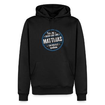 Ich bin dieser legendärer Matthias Name - Männer Premium Bio Hoodie - Schwarz - Vorne - Nico (187cm)