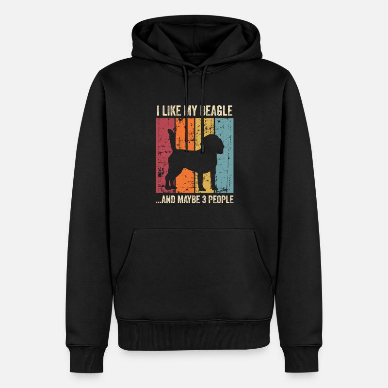 Beagle Chiens Cadeaux - Sweat à capuche Premium bio Homme - noir