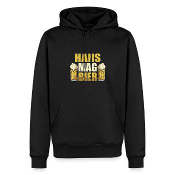 Hans mag Bier Name Geburtstag - Männer Premium Bio Hoodie - Schwarz - Vorne - Nico (187cm)