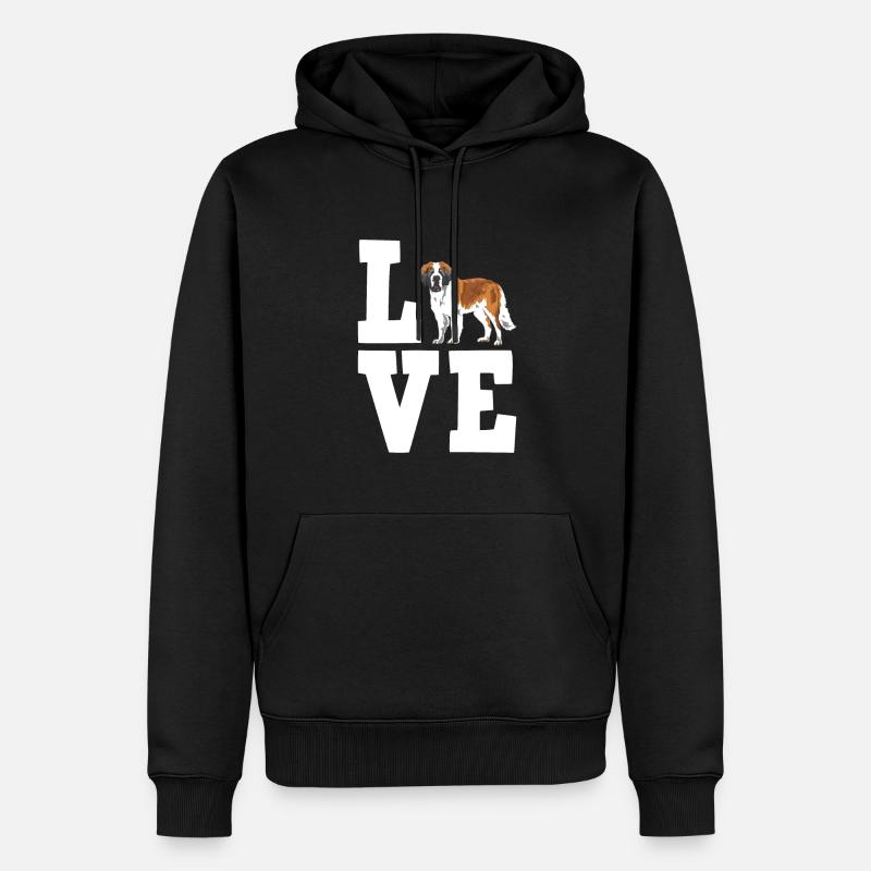 Bernhardiner Geschenk Hunde - Männer Premium Bio Hoodie - Schwarz