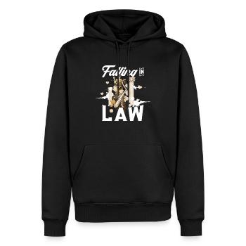 Falling In Law - Étudiant en droit - Sweat à capuche Premium bio Homme - noir - Devant - Nico (187cm)
