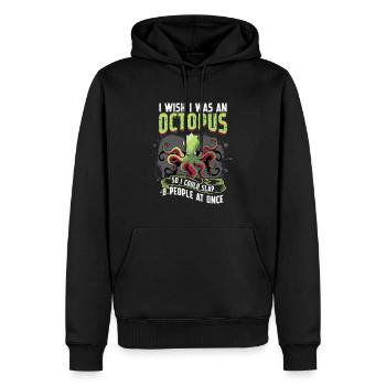 Ein Oktopus Kann 8 Personen Gleichzeitig Schlagen - Männer Premium Bio Hoodie - Schwarz - Vorne - Nico (187cm)